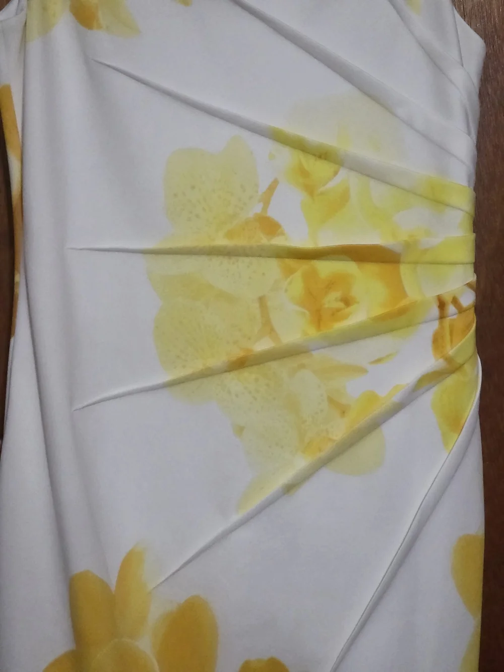 Calvin Klein White Midi Dress with Yellow Floral Print - Picture 2 of 7